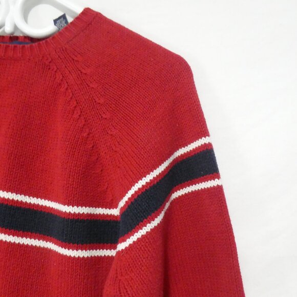 JOHN ASHFORD | small | Striped Red Knit Crewneck Sweater - Picture 5 of 16